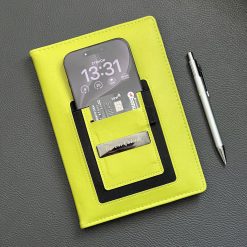 Telefon, kredi kartı ve kalem tutuculu kişiye özel defter