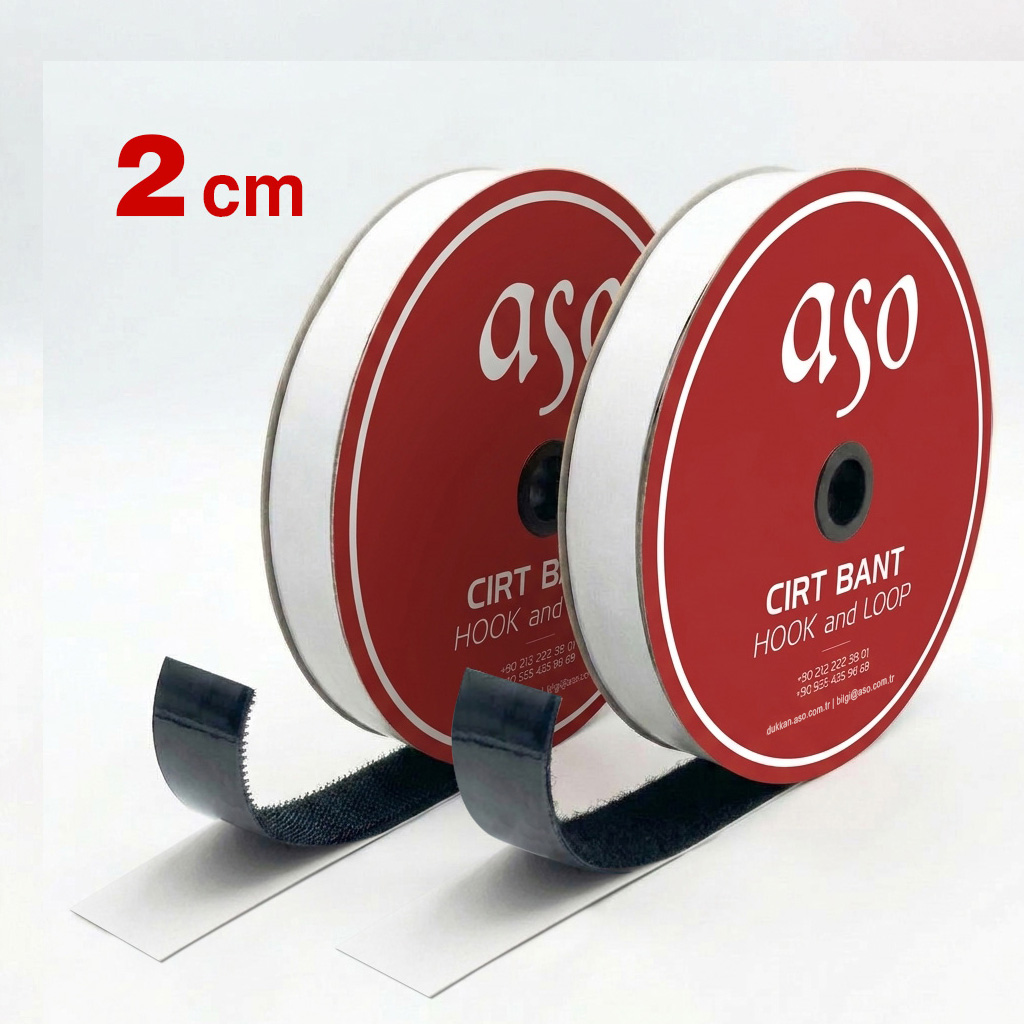 2 cm Cırt Bant Şerit Arkası Yapışkanlı Dişi-Erkek Cırt Takım (Takım/Metre)
