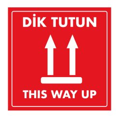 Dik Tutun (This Way Up) - Kargo ve Koli Etiketi Kağıt Çıkartma Baskı 500 Adet 10x10 cm