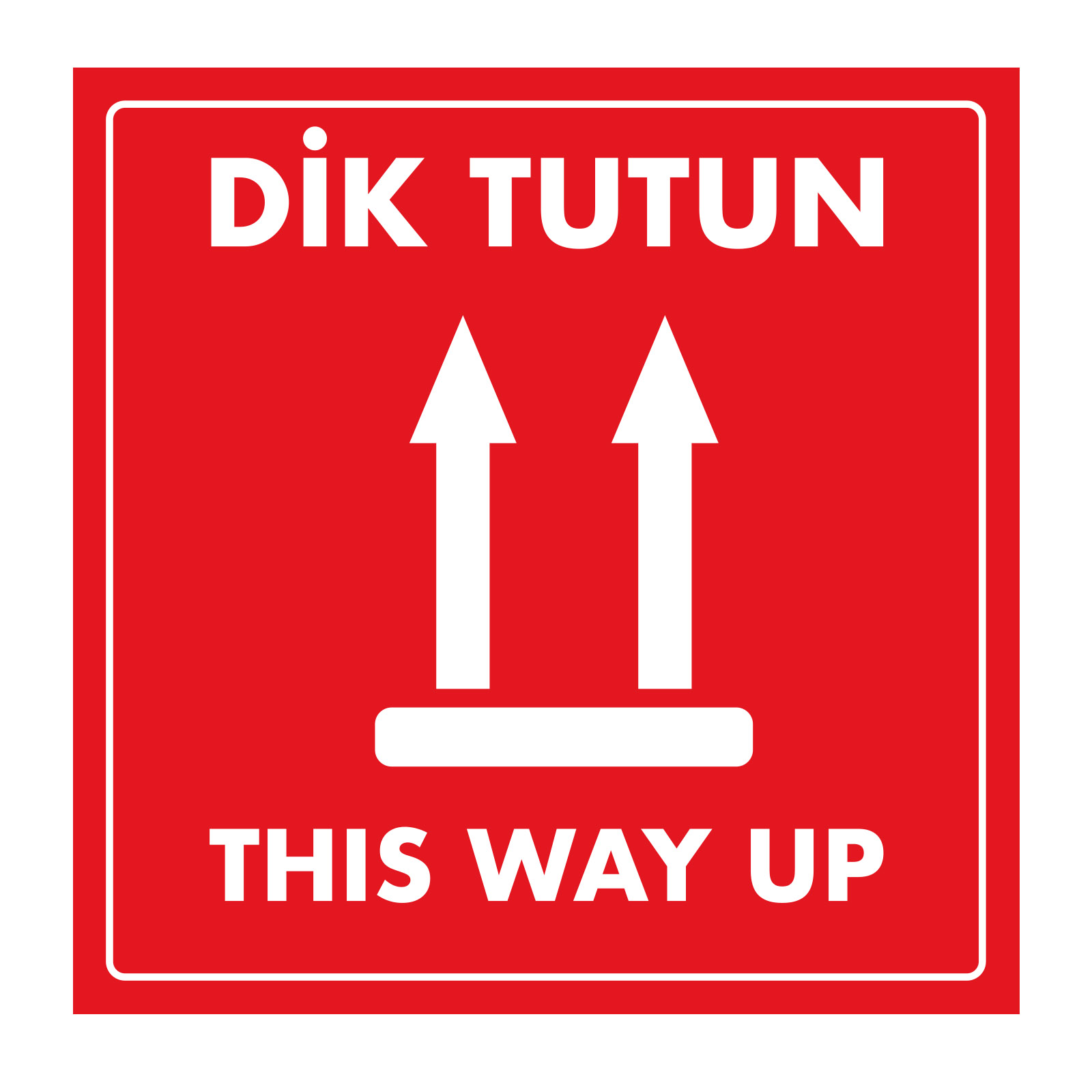 Dik Tutun (This Way Up) - Kargo ve Koli Etiketi Kağıt Çıkartma Baskı 500 Adet 10x10 cm