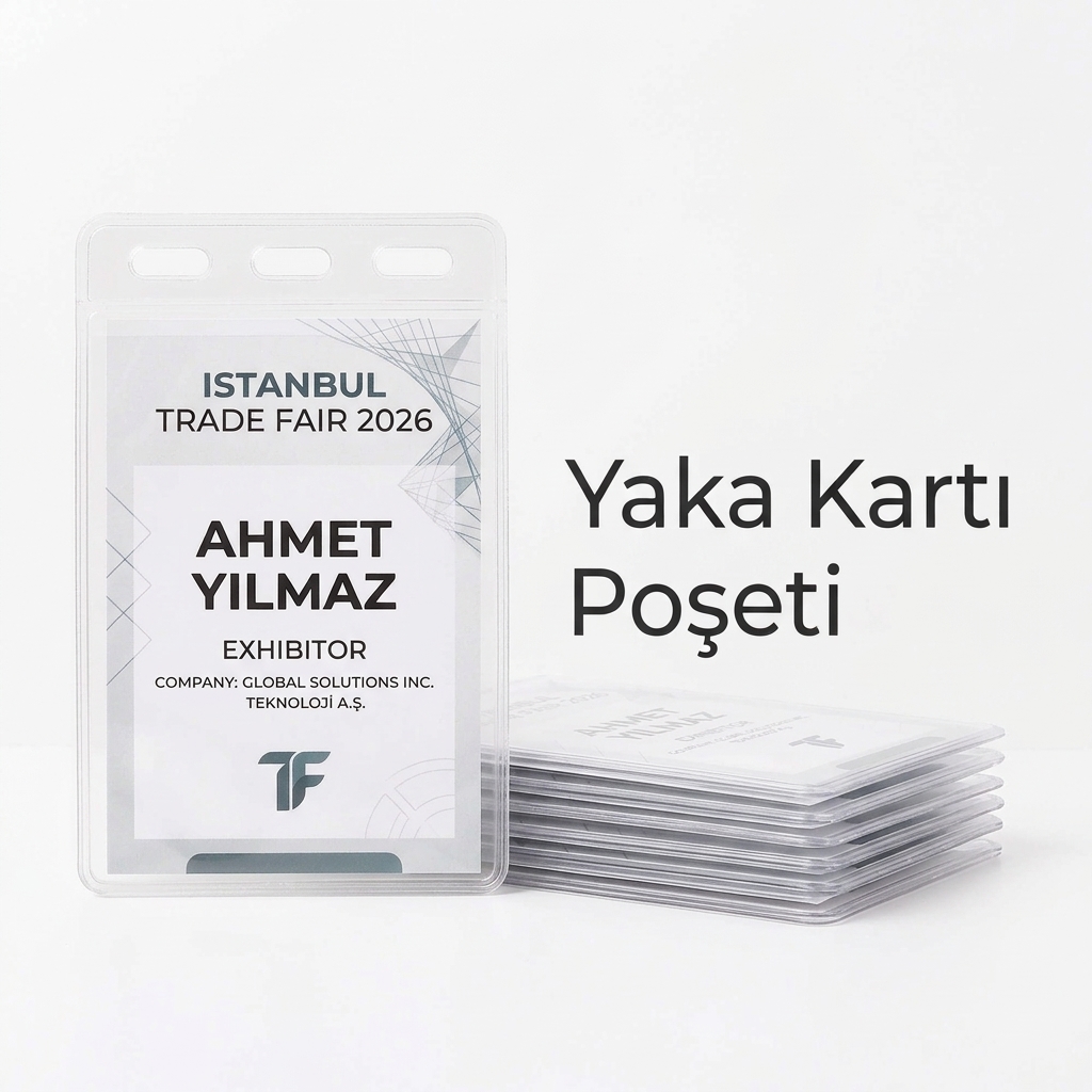 Plastik PVC Şeffaf Yaka Kartı Poşeti Dikey 9,5x14,5 cm - Görsel 12