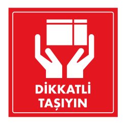 Alternative view of Dikkatli Taşıyın (Handle With Care) - Kargo ve Koli Etiketi Kağıt Çıkartma Baskı 500 Adet