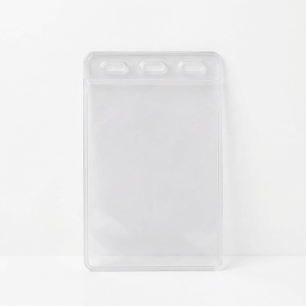 Plastik PVC Şeffaf Yaka Kartı Poşeti Dikey 9,5x14,5 cm