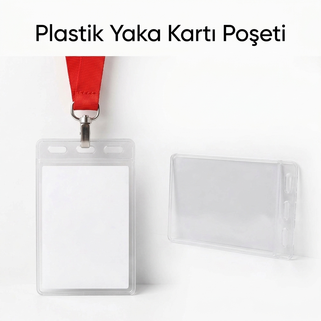 Plastik PVC Şeffaf Yaka Kartı Poşeti Dikey 9,5x14,5 cm - Görsel 2