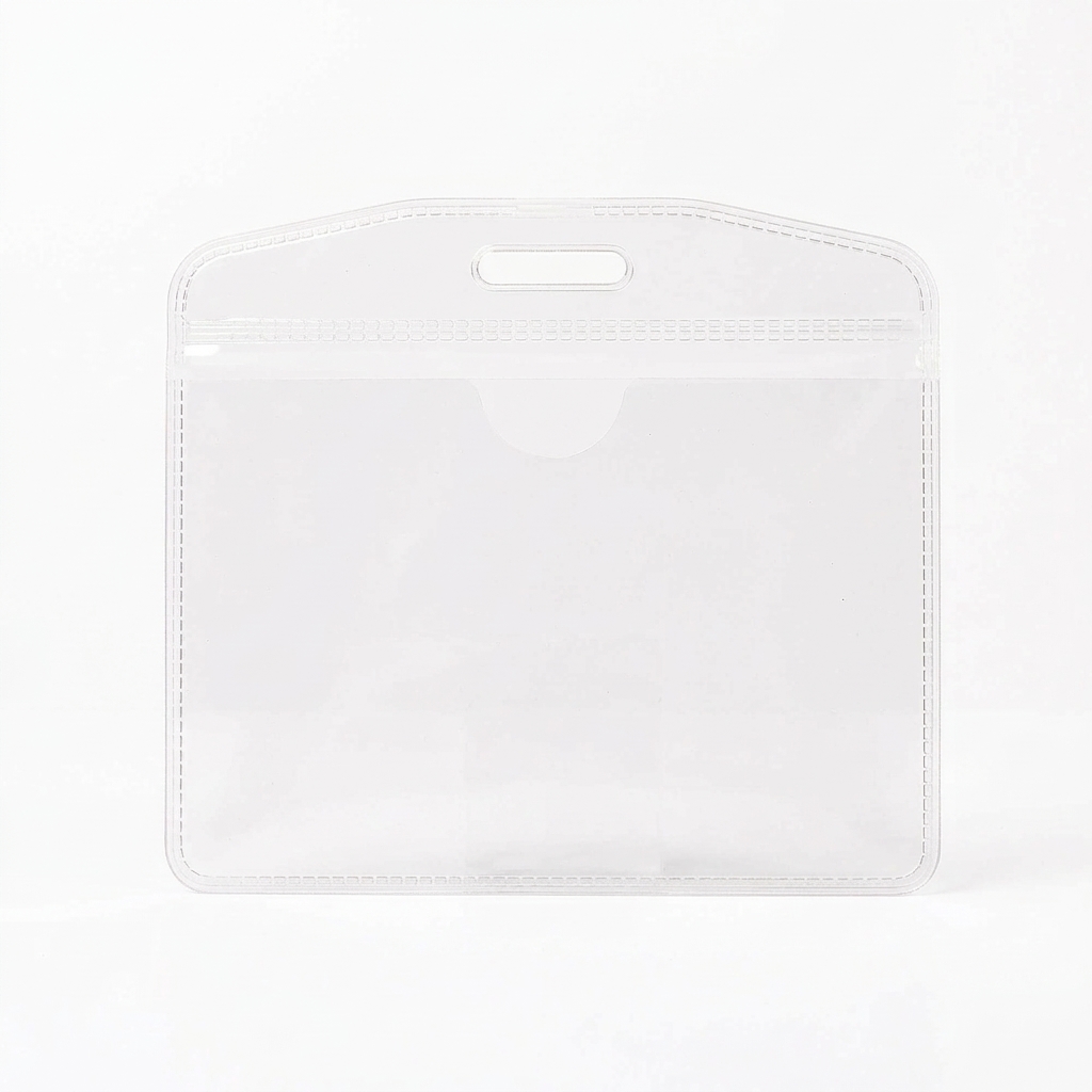 Plastik PVC Şeffaf Yaka Kartı Poşeti 8x9 cm (CR80)
