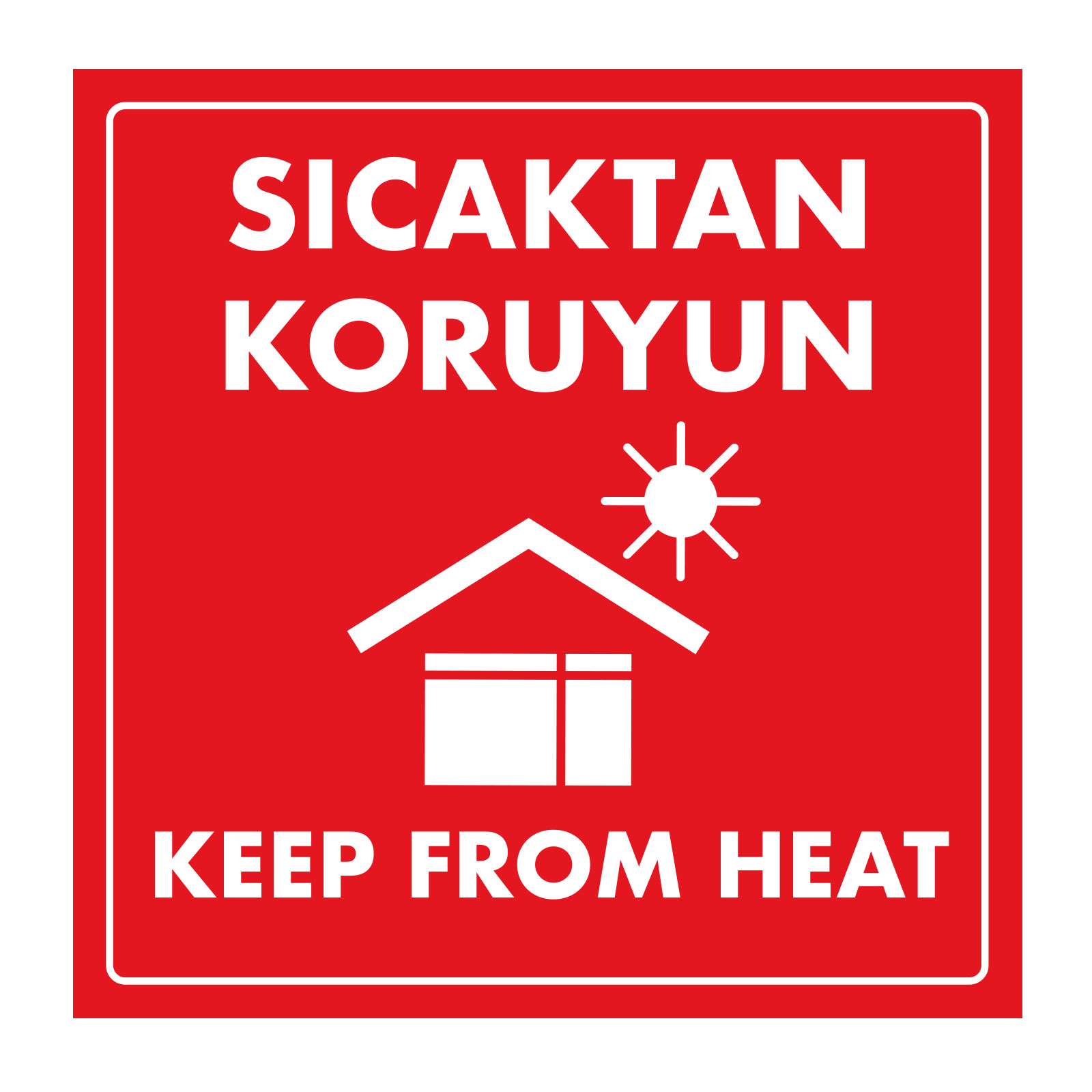 Sıcaktan Koruyun (Keep From Heat) - Kargo ve Koli Etiketi Kağıt Çıkartma Baskı 500 Adet