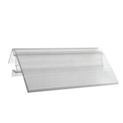 Sunta Ahşap 18'lik Raf Etiket Profili – Şeffaf PVC Fiyatlık Etiketlik – 100 cm