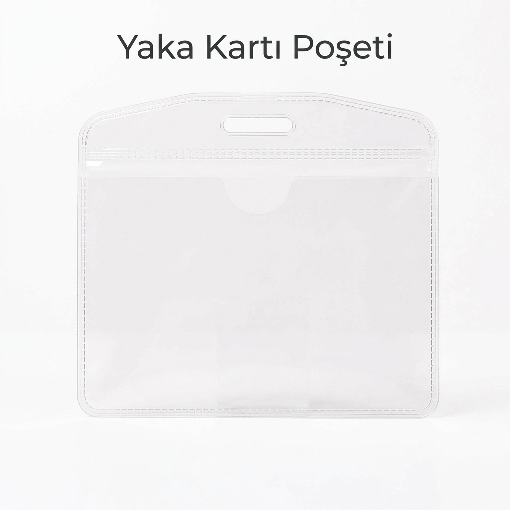 Plastik PVC Şeffaf Yaka Kartı Poşeti 8x9 cm (CR80) - Görsel 4
