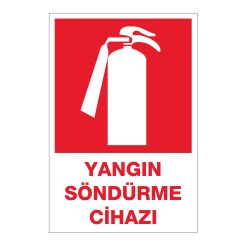 Yangın Söndürme Tüpü Posteri - İş Güvenliği ve Sağlığı Etiketileri Yapışkanlı PVC Üzeri Baskı